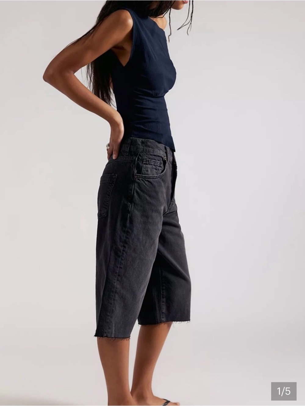 NWT Free People We The Free 
Jam Session Relaxed Capri Jeans
Color: Rocksteady